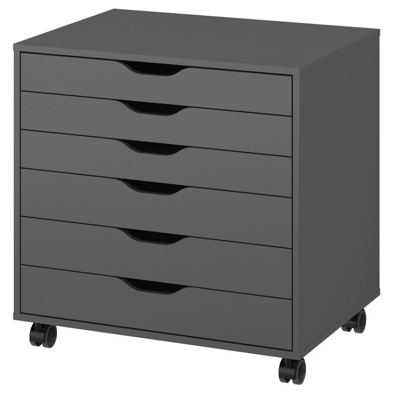 ALEX アレクス 引き出しユニット キャスター付き - ダークグレー 67x66 cm