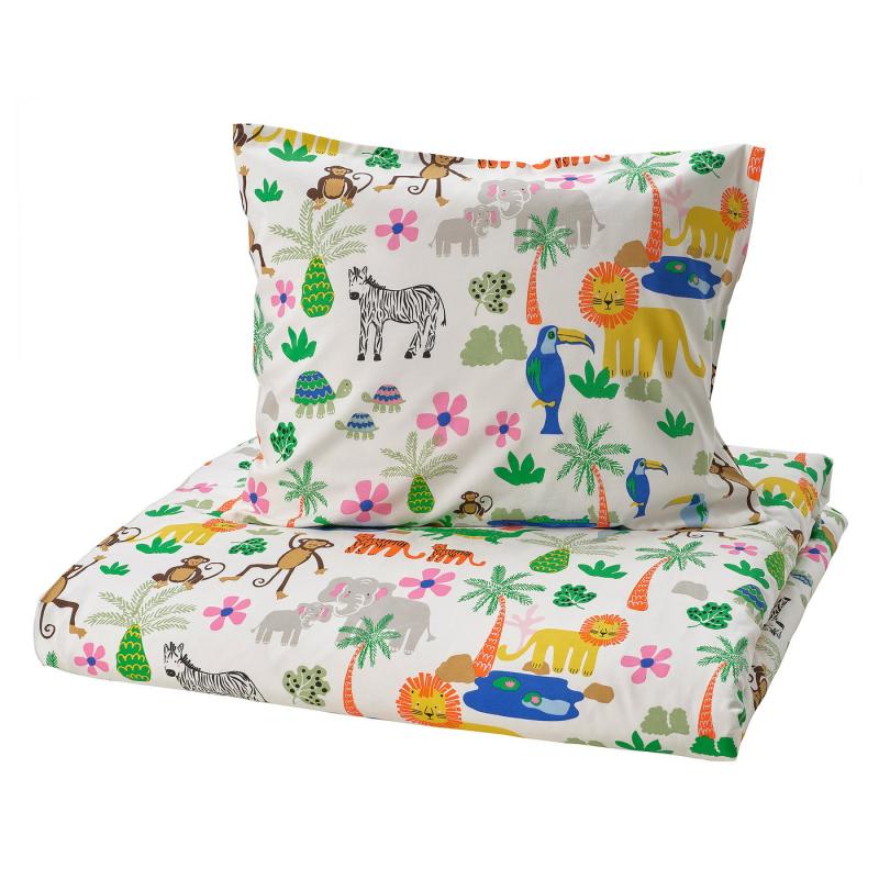 NATTHÄGER ナットヘーゲル 掛け布団カバー＆枕カバー - マルチカラー/ジャングル 150x200/50x60 cm