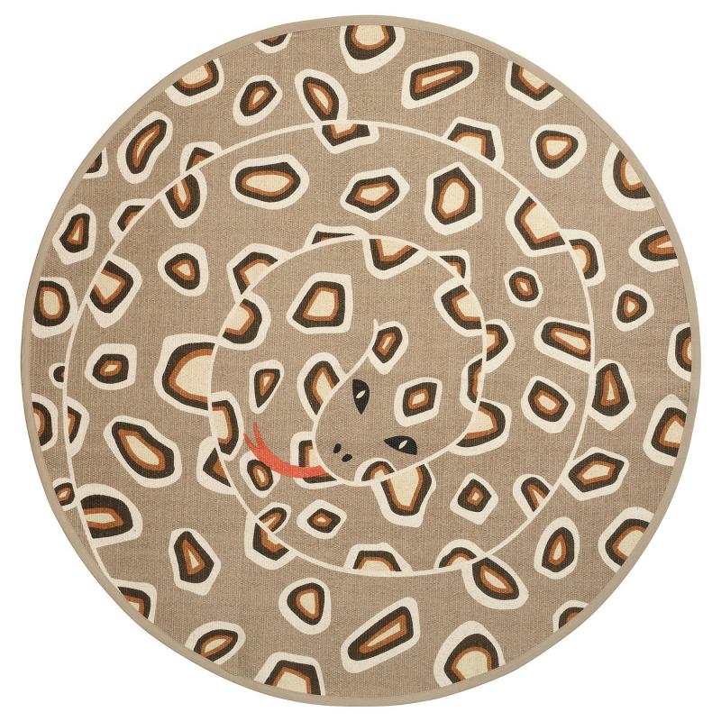 SANDLÖPARE サンドローパレ ラグ 平織り - ライトブラウン/ヘビ模様 100 cm