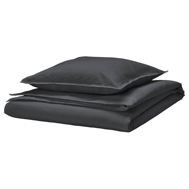 RUNDHAGTORN ルンドハーグトルン 掛け布団カバー&枕カバー - チャコール 150x200/50x60 cm
