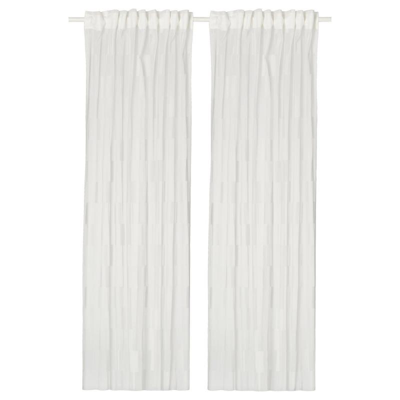 BERGNEJLIKA ベリネイリカ レースカーテン1組 - ホワイト/ヘディングテープ付き 145x200 cm
