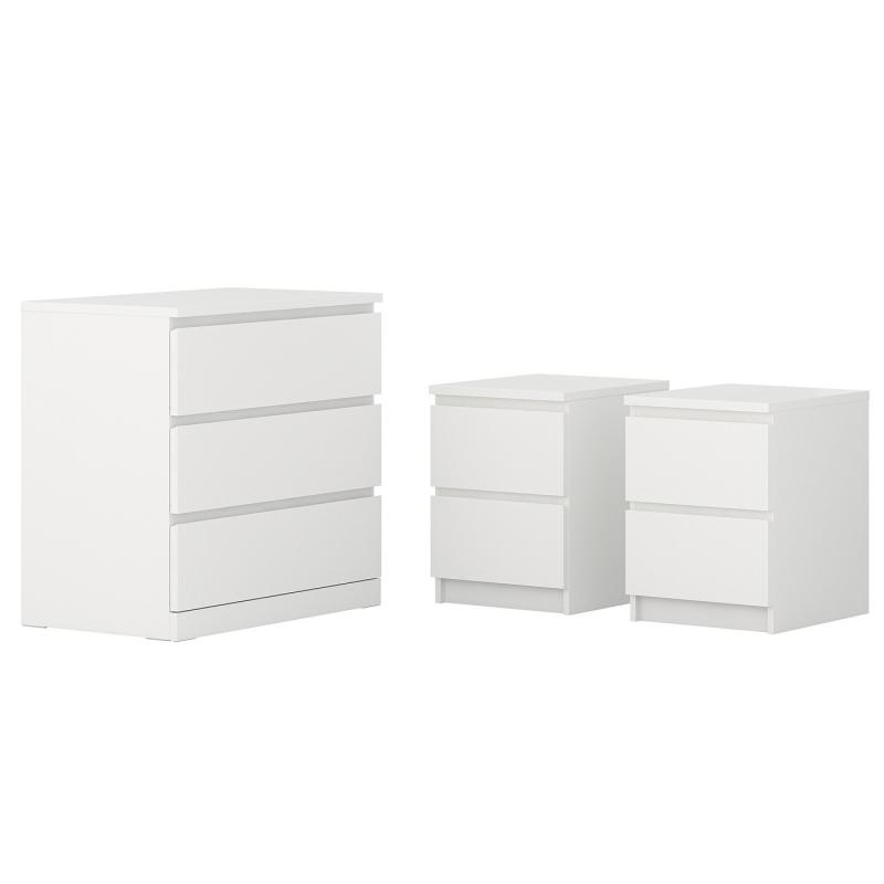 MALM マルム ベッドルーム家具3点セット - ホワイト