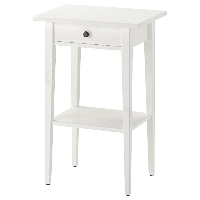 HEMNES ヘムネス サイドテーブル - ホワイトステイン 46x35 cm