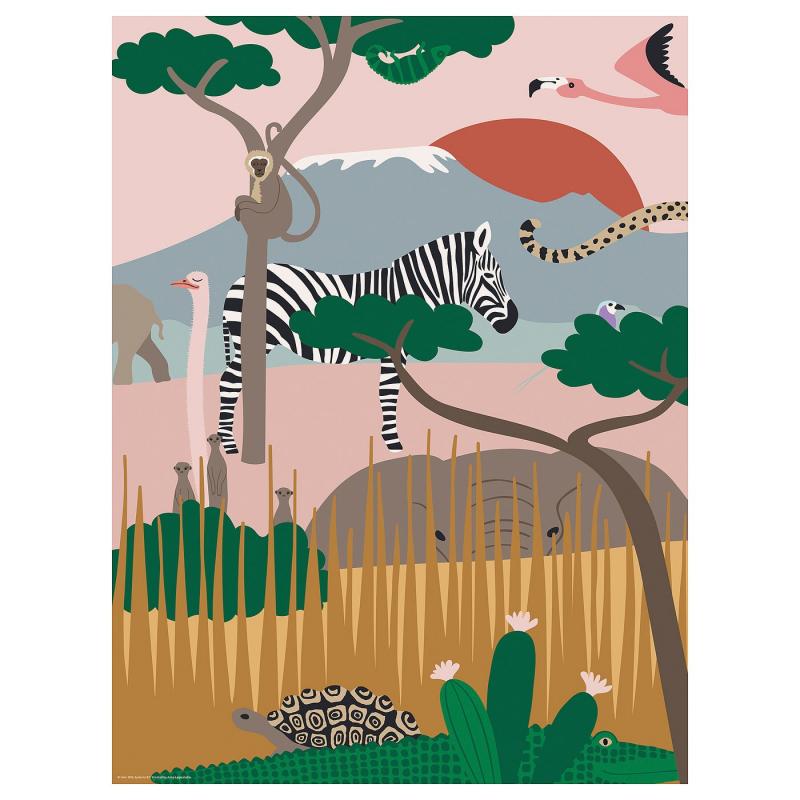 SANDLÖPARE サンドローパレ ポスター - サバンナで身を隠す 30x40 cm