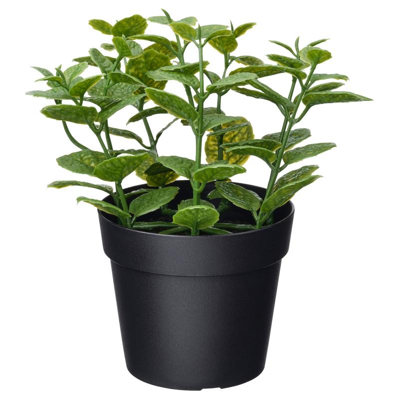 FEJKA フェイカ 人工観葉植物 - 室内/屋外用 ミント 9 cm