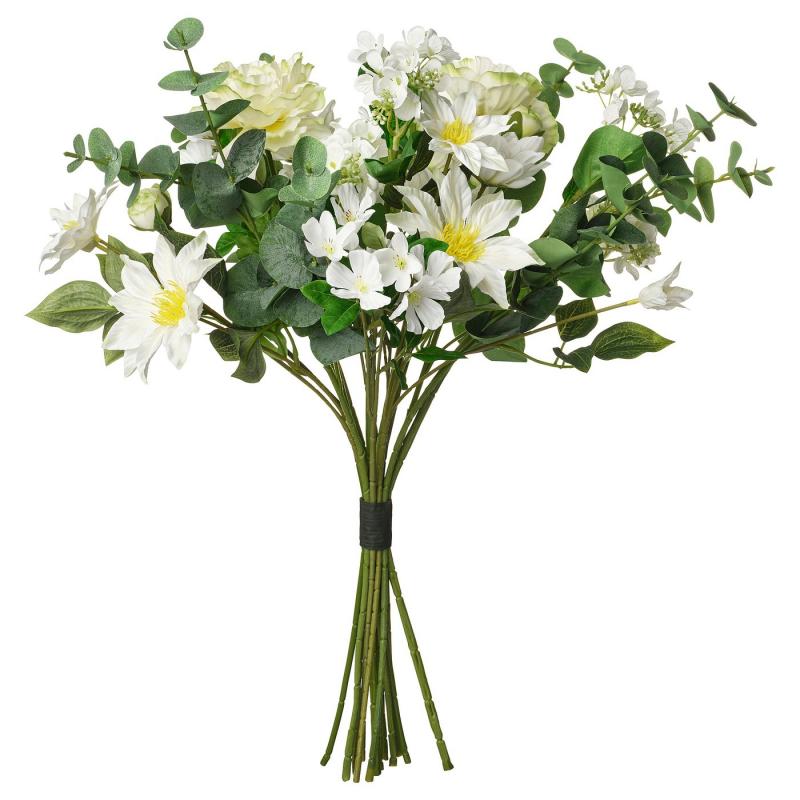 SMYCKA スミッカ 造花のブーケ - 室内/屋外用/ホワイト 60 cm