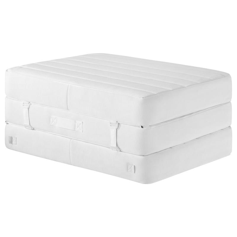 VITHÄLL ヴィトヘル ポケットコイルマットレス - 折りたたみ式 かため/ホワイト 90x200 cm