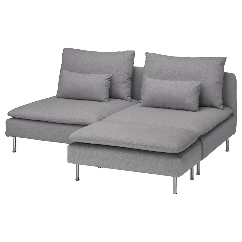 SÖDERHAMN ソーデルハムン 3人掛けソファセクション - フットスツール付き/トネルード グレー