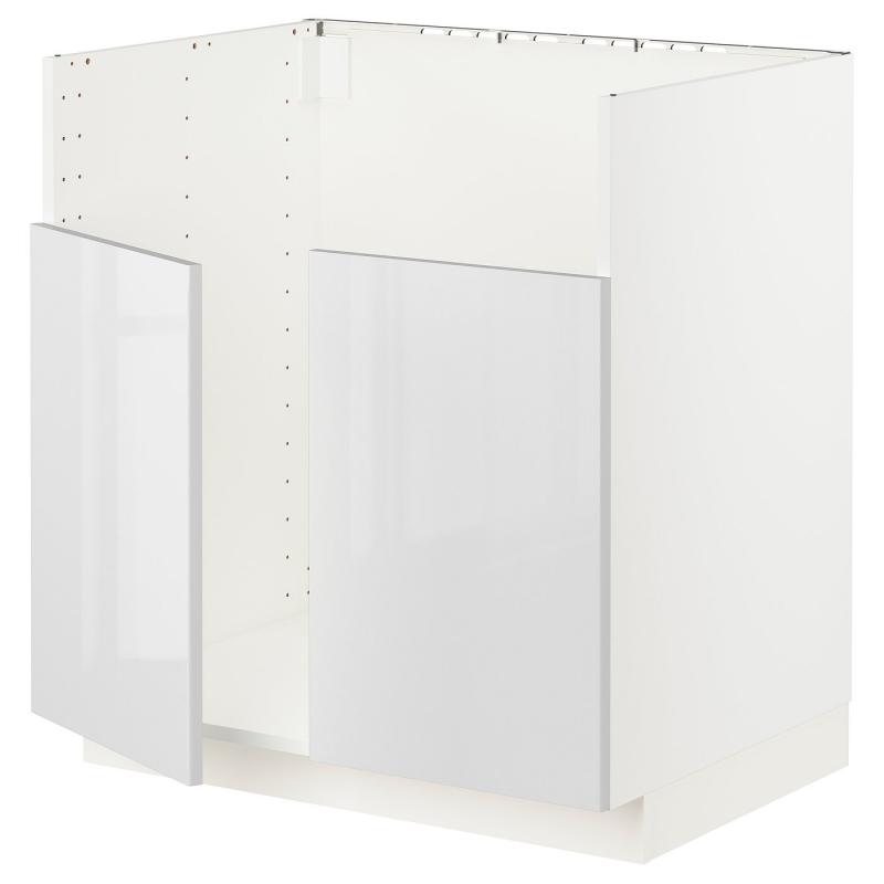 METOD メトード ベースキャビネット TALLSJÖN/タルショーン シンク用 - ホワイト/リンガフルト ホワイト 80x60x80 cm