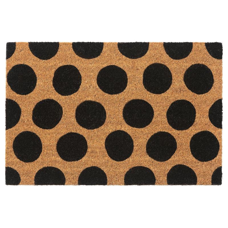 TÅGFORDON トーグフォルドン 玄関マット - ブラック/水玉模様 40x60 cm