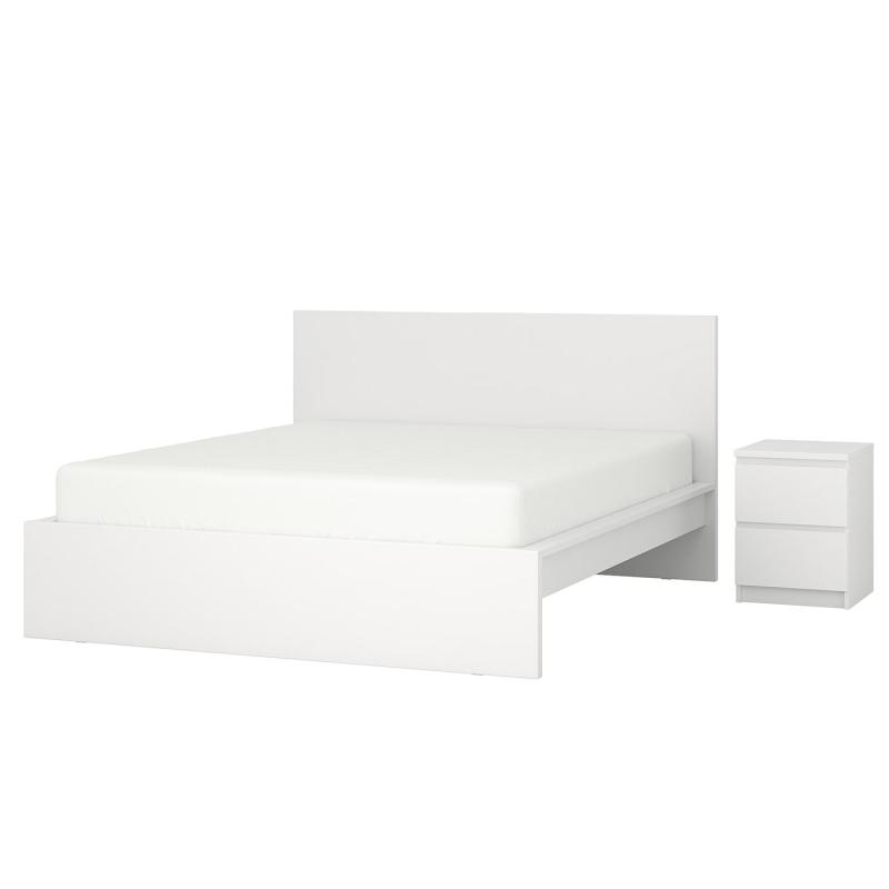 MALM マルム ベッドルーム家具2点セット - ホワイト 140x200 cm