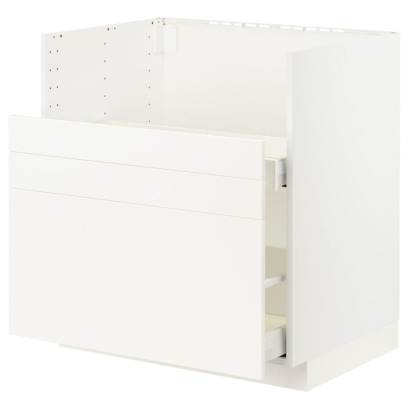 METOD メトード / MAXIMERA マキシメーラ ベースキャビネット TALLSJÖN/タルショーン シンク用 - ホワイト/ヴェッディンゲ ホワイト 80x60 cm