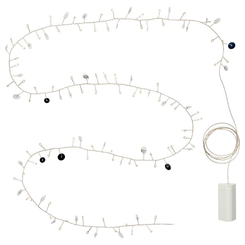 STRÅLA ストローラ LEDライトチェーン 全80球 - 電池式 水玉/シルバーカラー