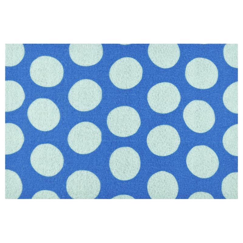 KÖRFÄLTSPIL ショルフェルトスピル 玄関マット - ブルー グリーン/サークル模様 40x60 cm