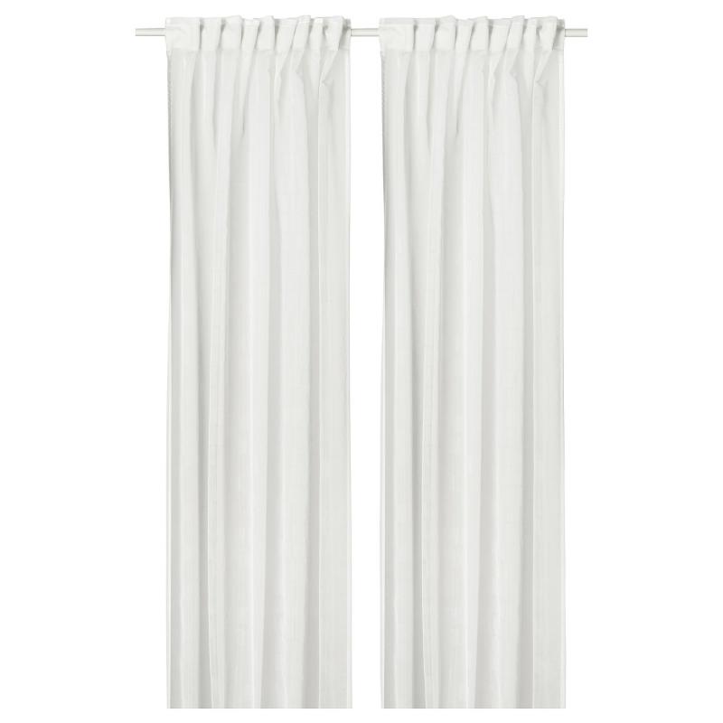 PALPLJUNGMAL パルプユングマル レースカーテン1組 - ホワイト ホワイト/チェック模様 ヘディングテープ付き 145x250 cm