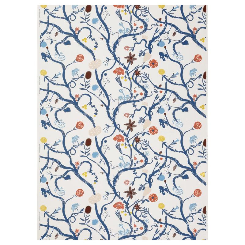 REVFINGERÖRT レーヴフィンゲロート カットクロス - ボタニカルディテール/ホワイト マルチカラー 150x300 cm