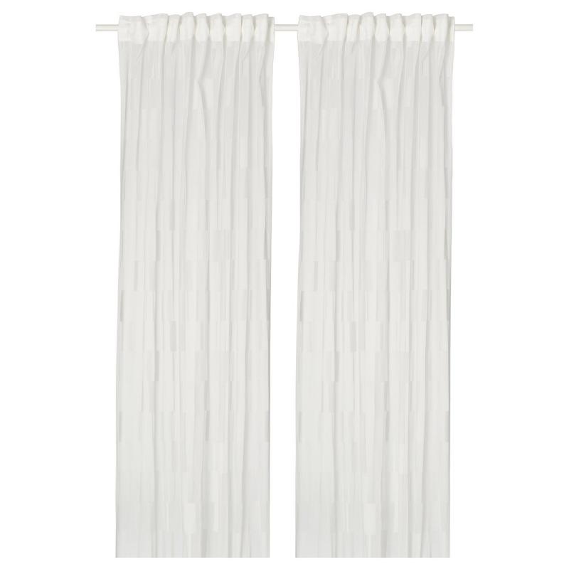 BERGNEJLIKA ベリネイリカ レースカーテン1組 - ホワイト/ヘディングテープ付き 145x250 cm