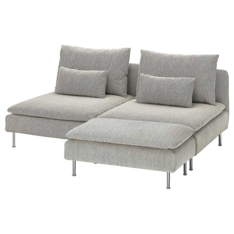 SÖDERHAMN ソーデルハムン 3人掛けソファセクション - フットスツール付き/ヴィーアルプ ベージュ/ブラウン