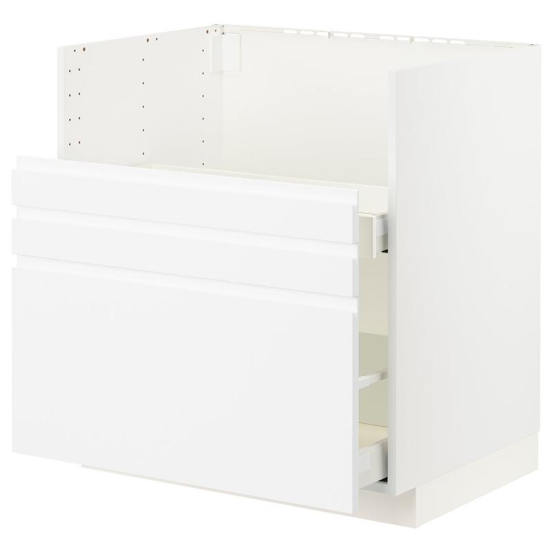 METOD メトード / MAXIMERA マキシメーラ ベースキャビネット TALLSJÖN/タルショーン シンク用 - ホワイト/ヴォックストルプ マットホワイト 80x60 cm