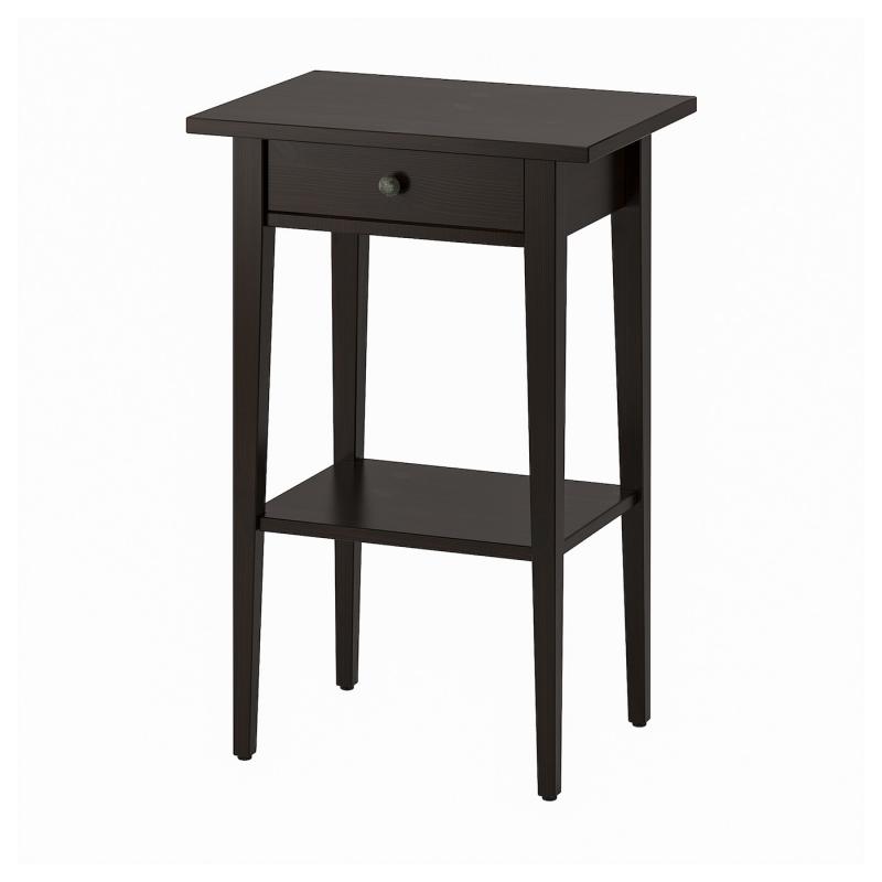 HEMNES ヘムネス サイドテーブル - ブラックブラウン 46x35 cm