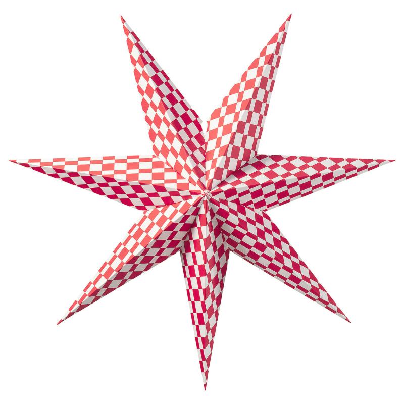 STRÅLA ストローラ ランプシェード - レッド/ホワイト 70 cm