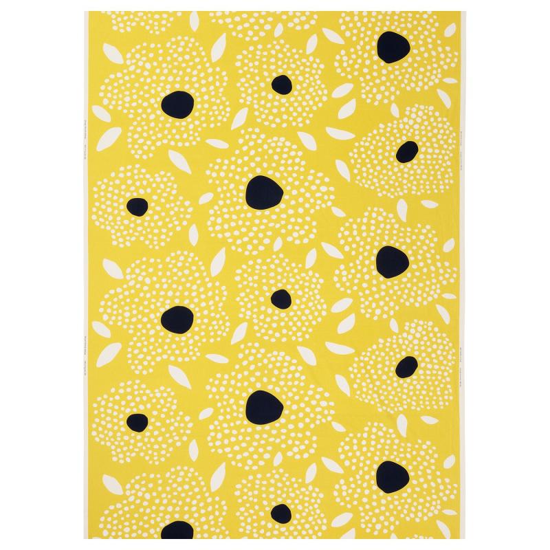 BUSKOPUNTIA ブスコプンティア カットクロス - イエロー ブラック/ホワイト/水玉模様 150x300 cm