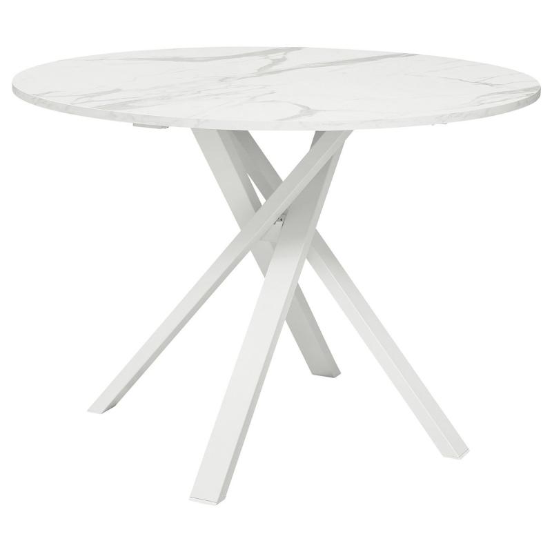 MARIEDAMM マリエダム テーブル - ホワイト 大理石調 105 cm