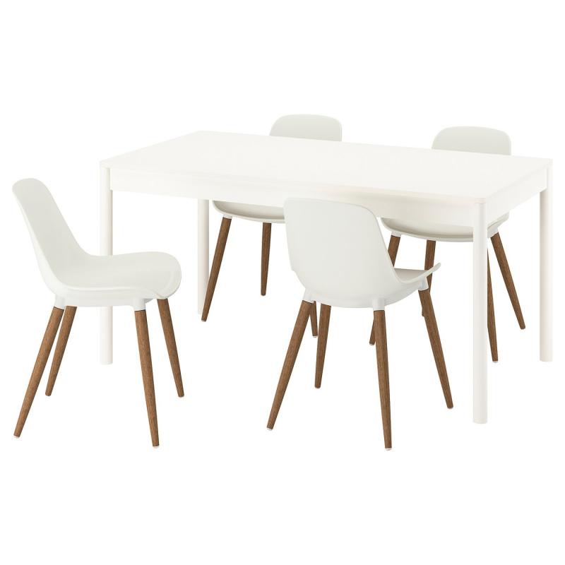 TONSTAD トンスタード テーブル＆チェア4脚 - オフホワイト/ホワイト 150x80 cm