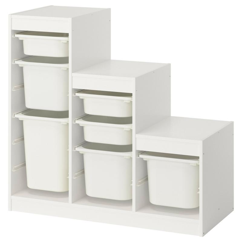 TROFAST トロファスト 収納コンビネーション - ホワイト/ホワイト 99x44x95 cm