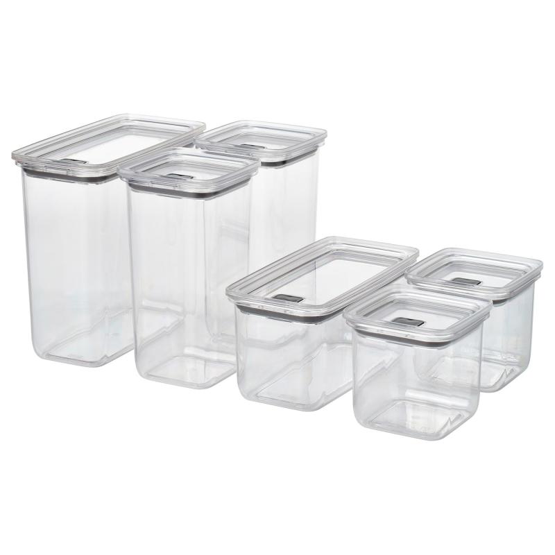 KORALLVIPPA コラルヴィッパ 乾燥食品用容器 ふた付き 6個セット - 透明