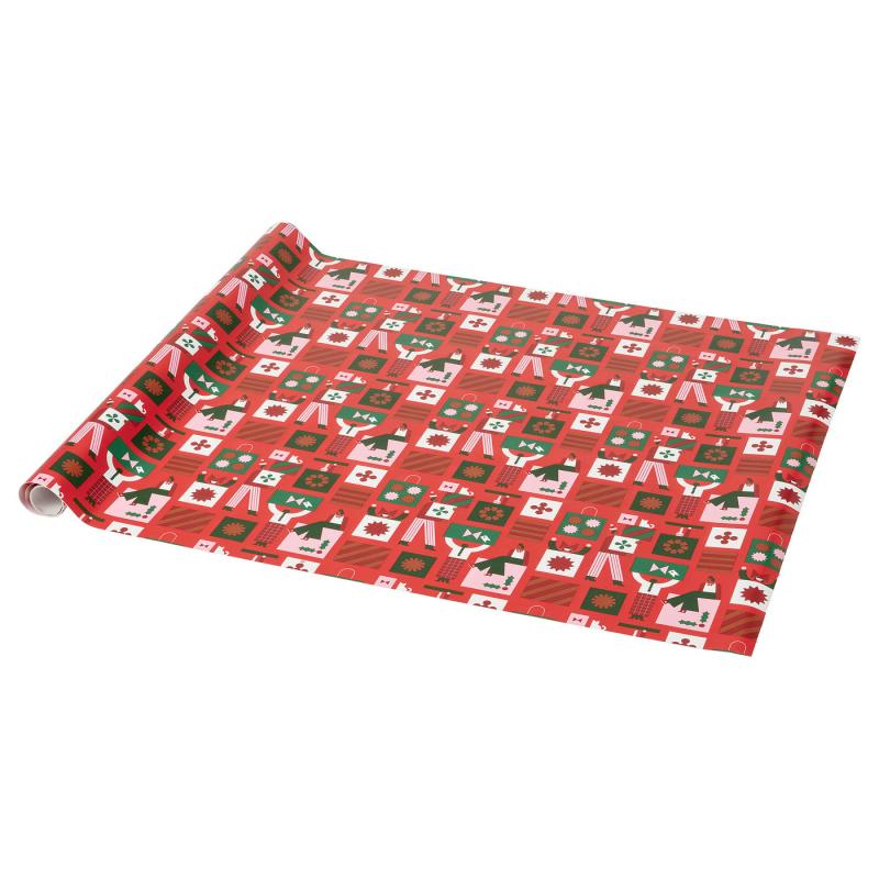 VINTERFINT ヴィンテルフィント ギフト包装紙 - レッド/ピンク 3x0.7 m/2.10 m²