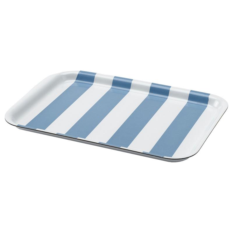 SOLDATFISK ソルダートフィスク トレイ - ストライプ ホワイト/グレーブルー 20x28 cm