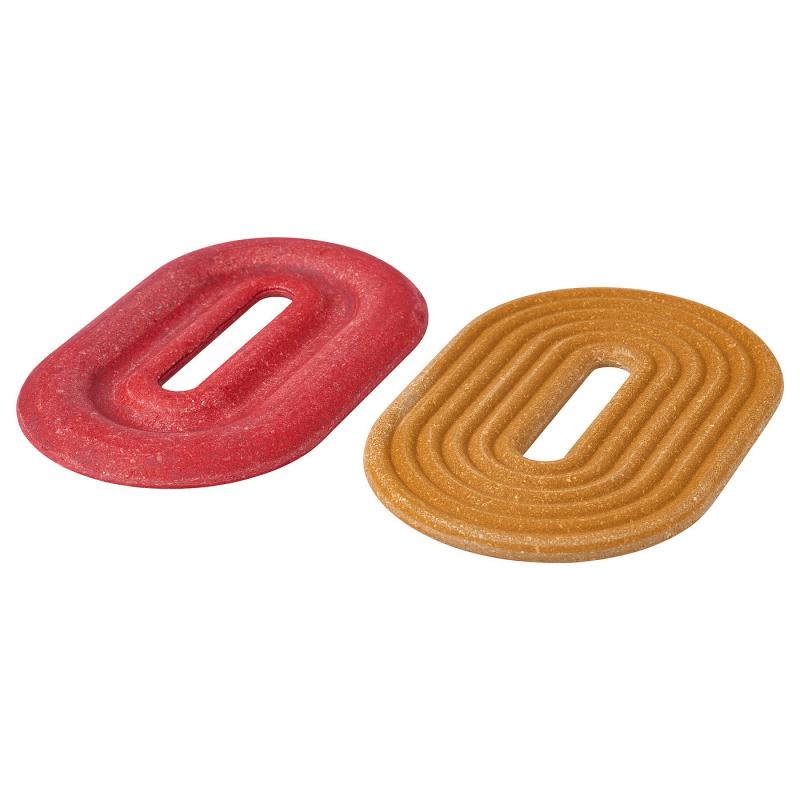 ELDSTJÄRT エルドシェルト 鍋敷き2点セット - 楕円形/ライトブラウン レッド 26x16 cm