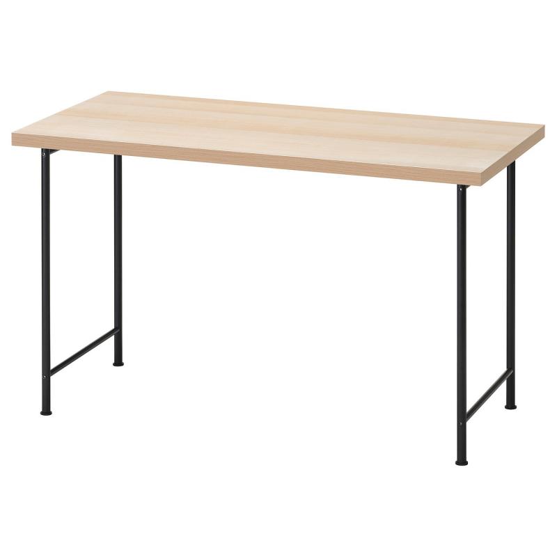 LAGKAPTEN ラグカプテン / SPÄND スペンド デスク - ホワイトステインオーク調/ブラック 120x60 cm