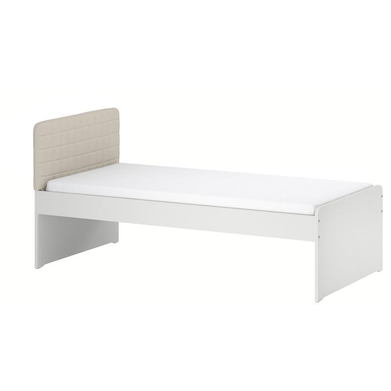 SLÄKT スレクト ベッドフレーム - ヘッドボード付き/ヴィースレ ベージュ 90x200 cm