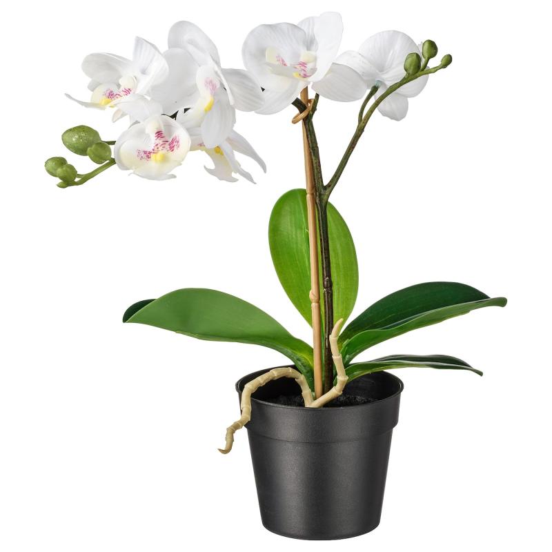 FEJKA フェイカ 人工観葉植物 - Orchid ホワイト 9 cm