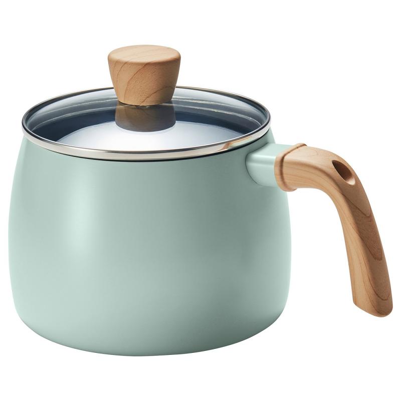 MANGOFISK マンゴフィスク 片手鍋 ふた付き - こびりつき防止加工/グリーン 2.3 l