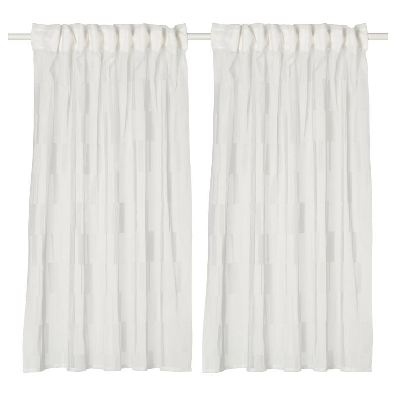 BERGNEJLIKA ベリネイリカ レースカーテン1組 - ホワイト/ヘディングテープ付き 145x178 cm