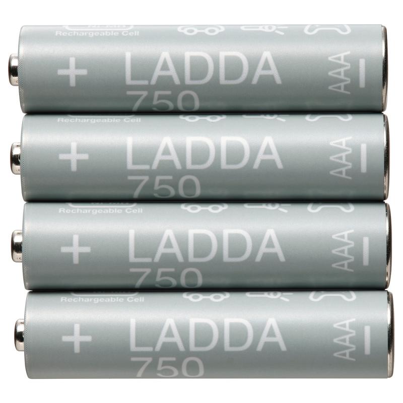 LADDA ラッダ 充電式電池 - HR03 AAA (単4形) 1.2V 750mAh