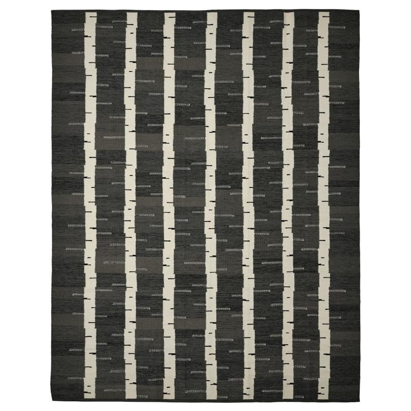 STOCKHOLM 2025 ストックホルム 2025 ラグ 平織り - グレー/ホワイト/ブラック 手織り 240x300 cm