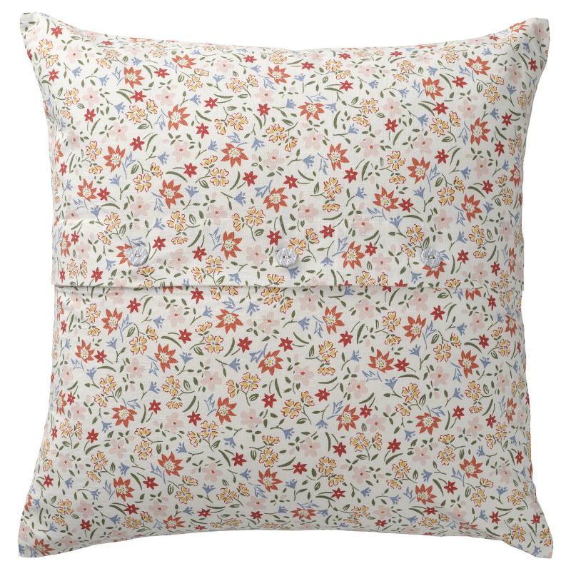 GULLNATTLJUS グルナットユース クッションカバー - ホワイト/フローラルパターン 50x50 cm