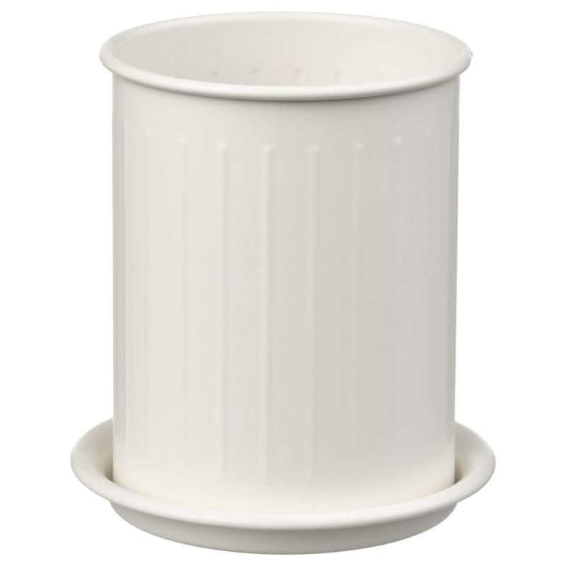 VÄLVÅRDAD ヴェルヴォルダード カトラリースタンド - ホワイト/亜鉛メッキ 13 cm