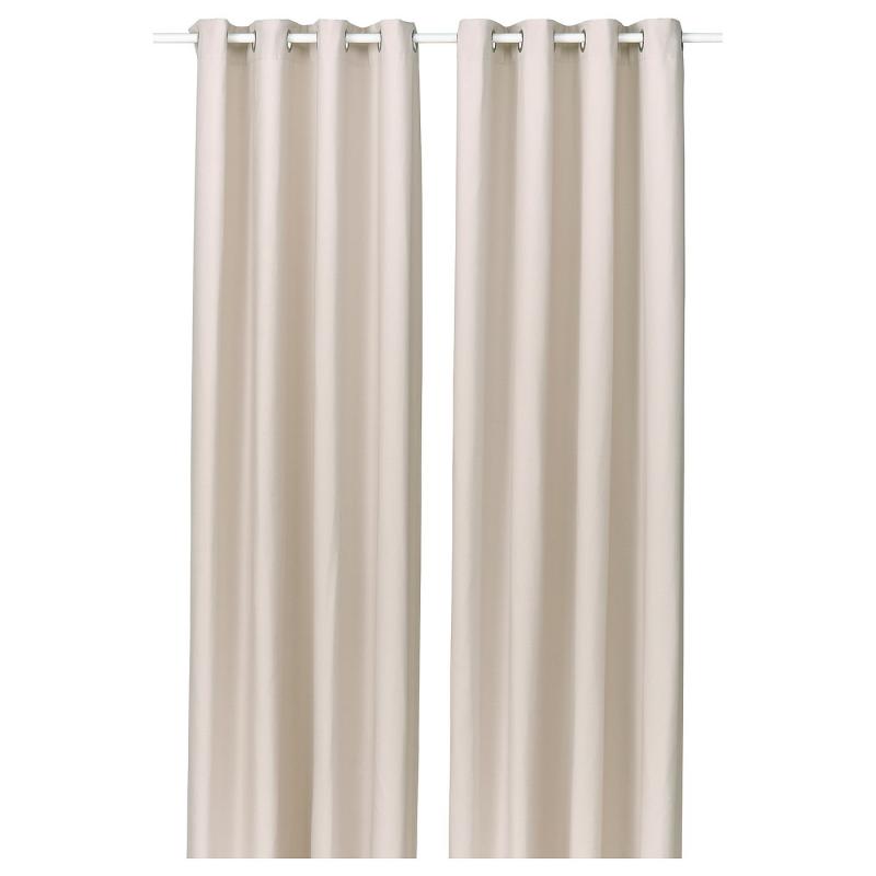 GINSTMOTT ギンストモット 遮像・採光カーテン 1組 - ベージュ/ハトメ付き 145x250 cm